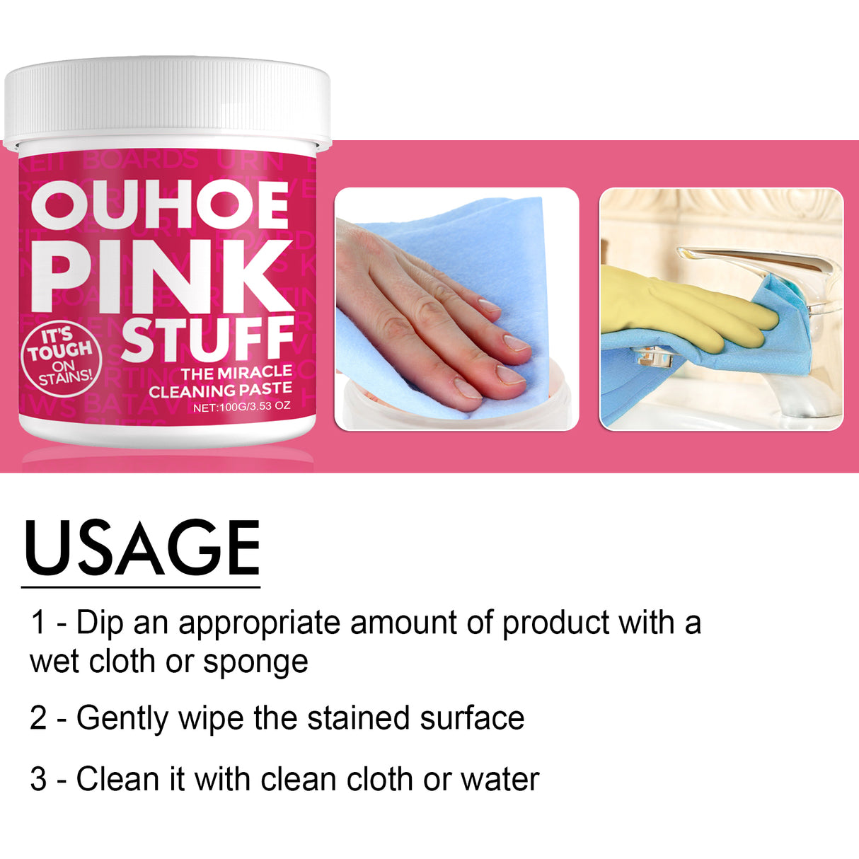 Home Gentle Multi-Functional Cleaning Cream, Clean Kitchen Heavy Oil Dirt General Pink Barrel Cleaning Powder - V.I.P Digital Presence