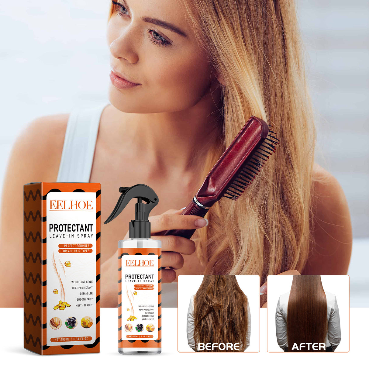 Protectant Leave-In Spray, Repair Bifurcated Dry Hair And Frizzy Hair Damaged Moisturize Hair And Smooth Hair - V.I.P Digital Presence