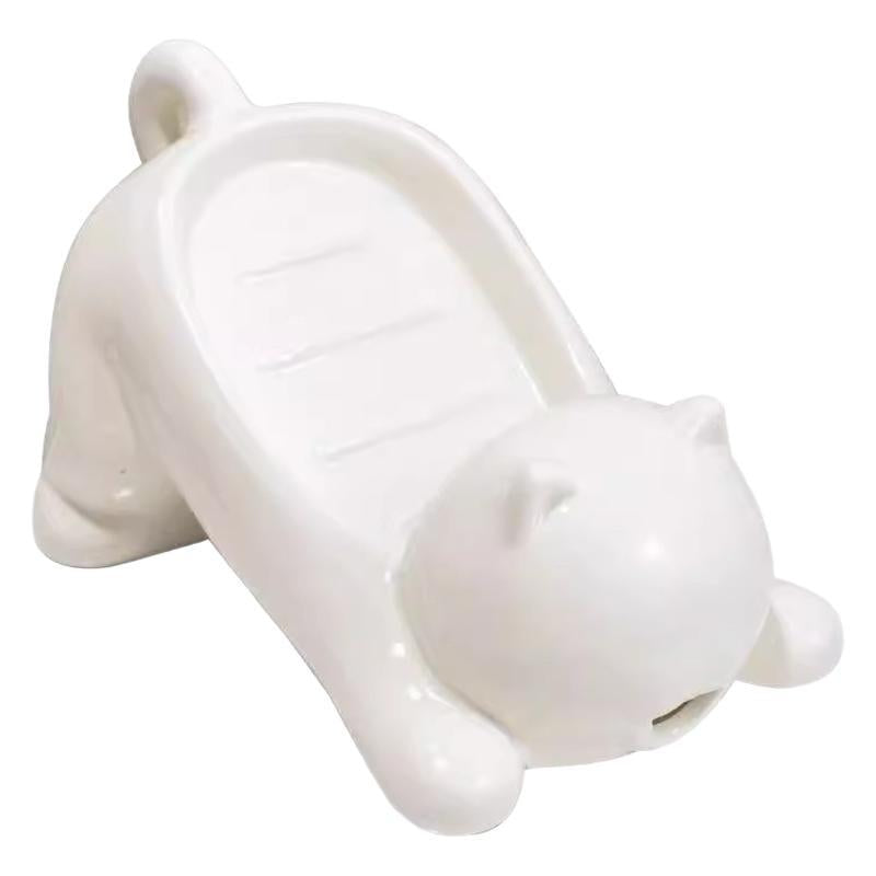 Cat soap box bathroom products bathroom accessories soap dish soap box cute pet cat drainage basket anti slip - V.I.P Digital Presence
