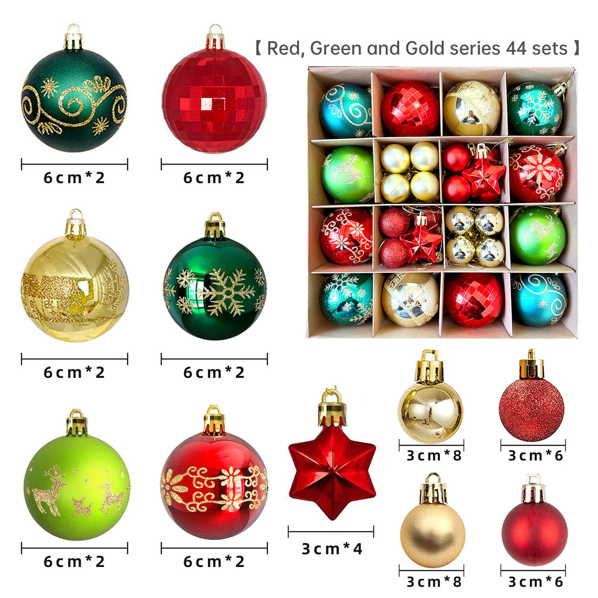 Christmas decoration 6cm electroplated ball plastic ball special-shaped painted Christmas ball gift Christmas tree pendant - V.I.P Digital Presence