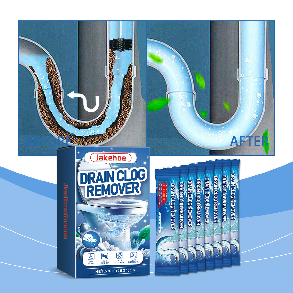 Pipe Dredging Powder, Toilet Pipe Toilet Floor Drain Kitchen Drain Clogged Dredging Powder - V.I.P Digital Presence
