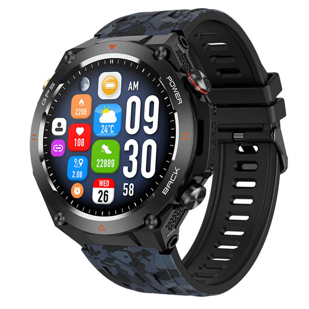 KC82 smartwatch Bluetooth call heart rate blood pressure outdoor 1.45 inch men's altitude air pressure GPS watch - V.I.P Digital Presence