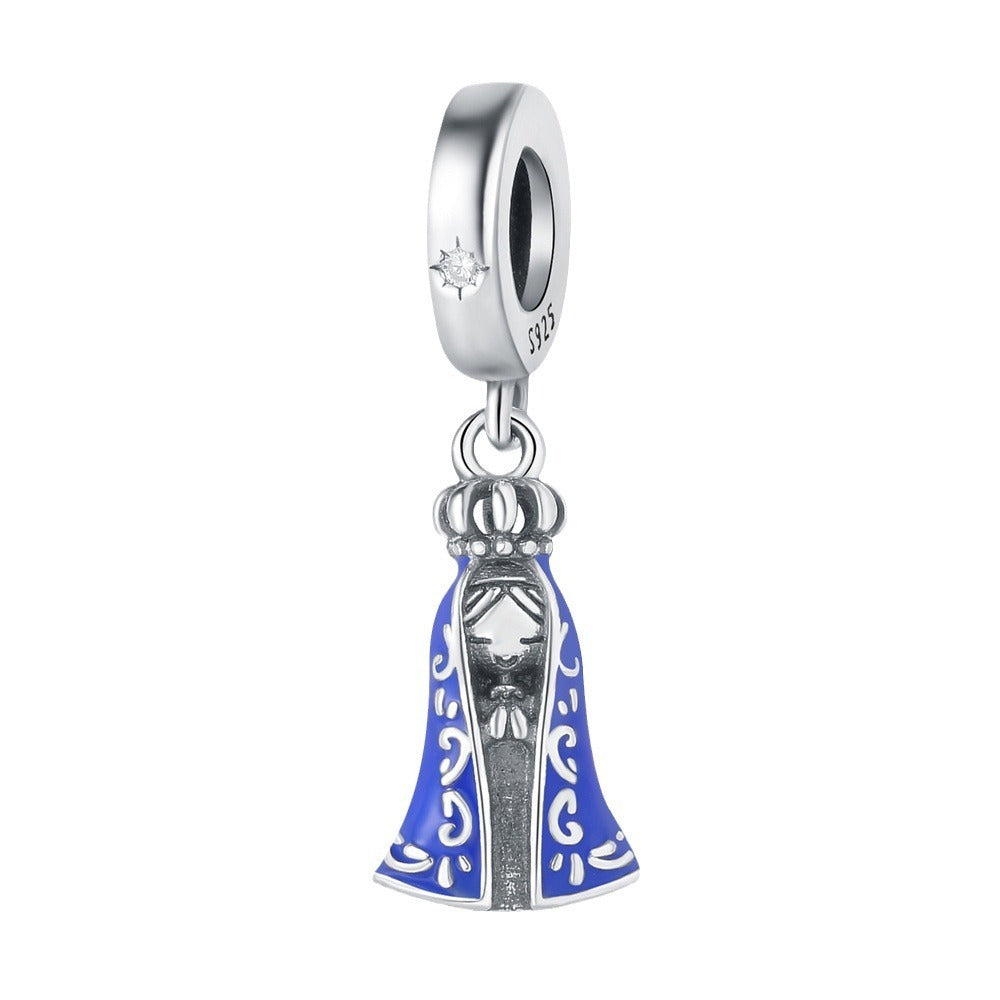 S925 sterling silver pendant beads, religious symbol, Virgin Mary pendant suitable for Pan family bead bracelet - V.I.P Digital Presence