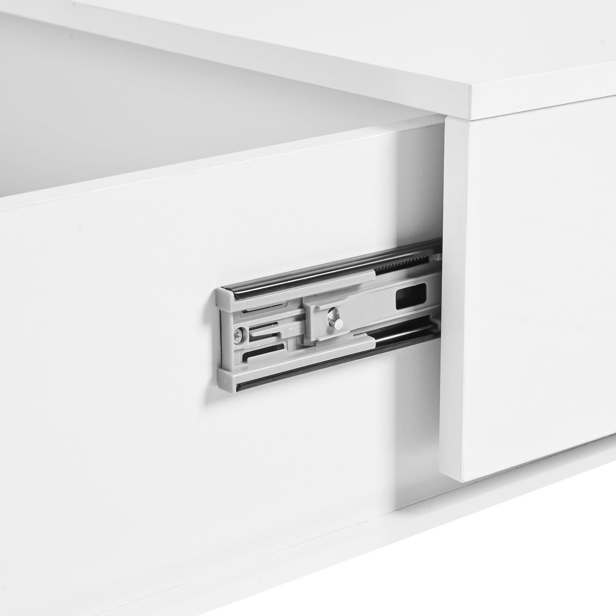 ON-TRANS 31.4 inches x 31.4 inches with sliding tabletop, high gloss center table, hidden storage room white - V.I.P Digital Presence