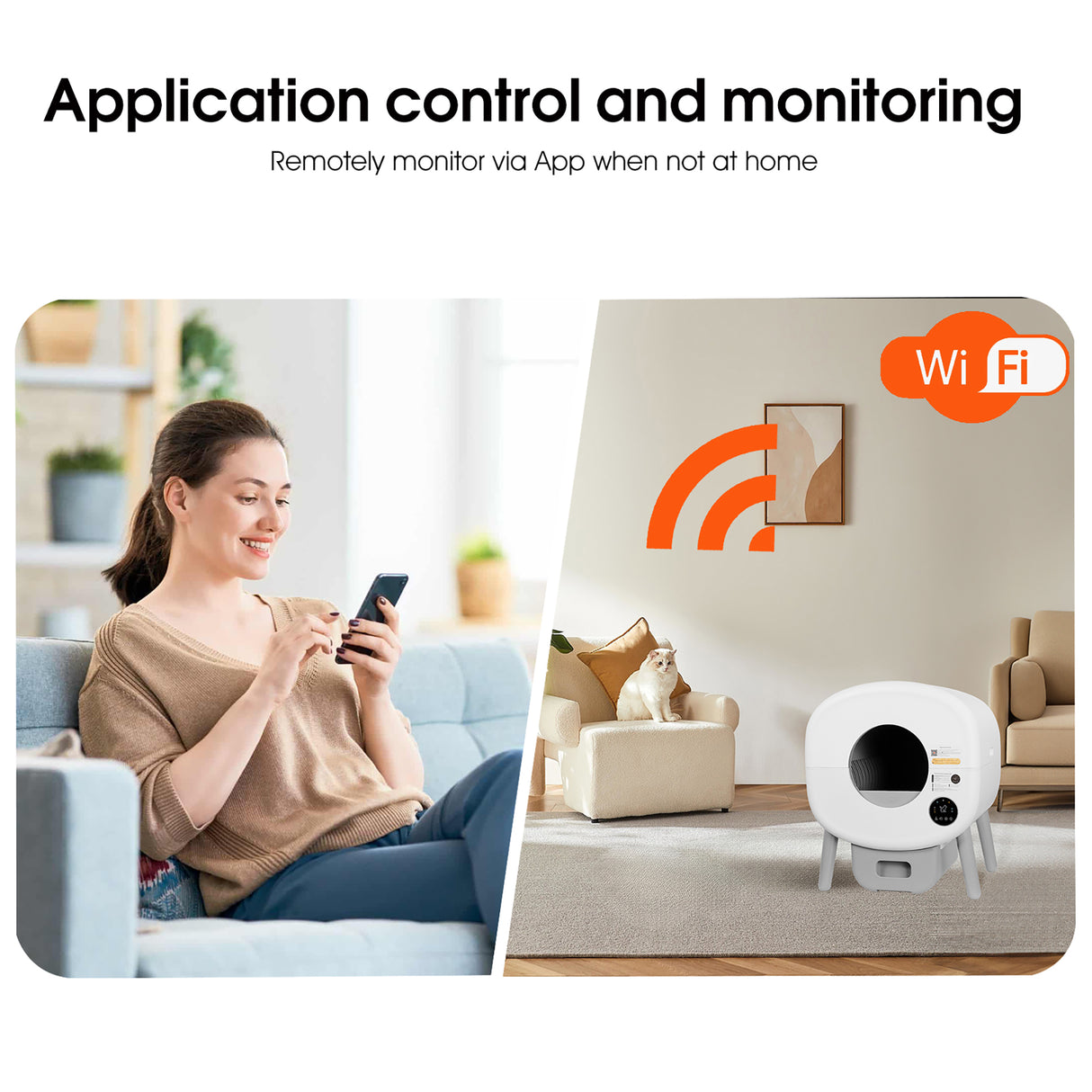 Automatic Smart Cat Litter Box, Large Capacity Self-Cleaning Litter Box with Infrared/Gravity/Ambient Light Function(Model B) - V.I.P Digital Presence