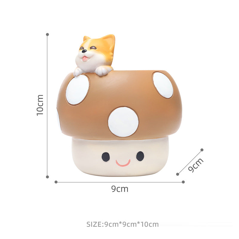 Horticultural Cartoon Creative Fun Mushroom Resin Flower Pot Container Desktop Landscape Potted Flower Utensils - V.I.P Digital Presence