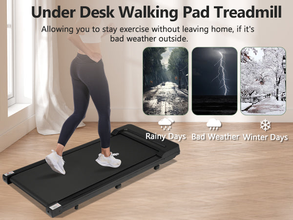 New 8.10 Walking Pad Under Home Desktop Treadmill -2.5HP Walking Treadmill 0.6-4MPH 300LBS Capacity Remote Control Battery - V.I.P Digital Presence