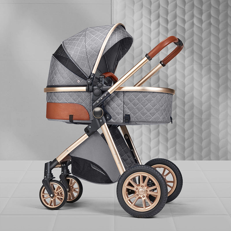 High landscape baby stroller that can sit or lie down lightweight folding two-way shock-absorbing newborn baby stroller - V.I.P Digital Presence