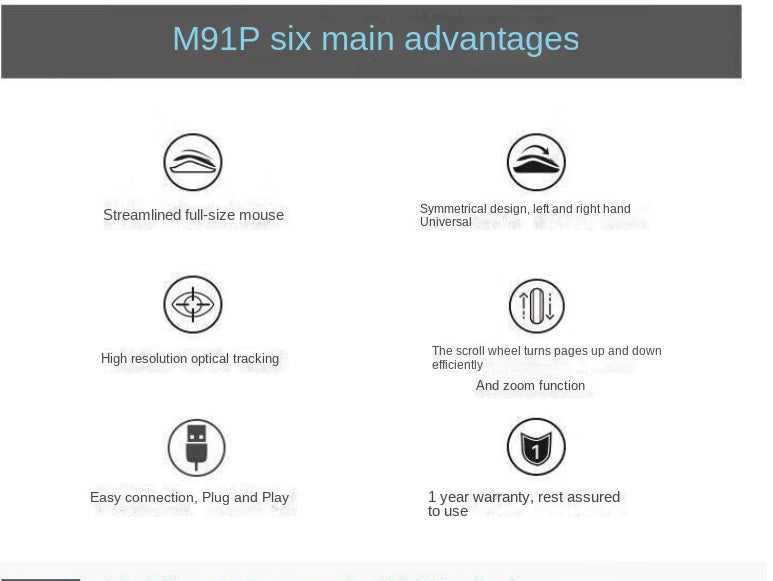 Logitech M91P Enterprise USB Office Mouse, Computer Gaming Wired Mouse - V.I.P Digital Presence