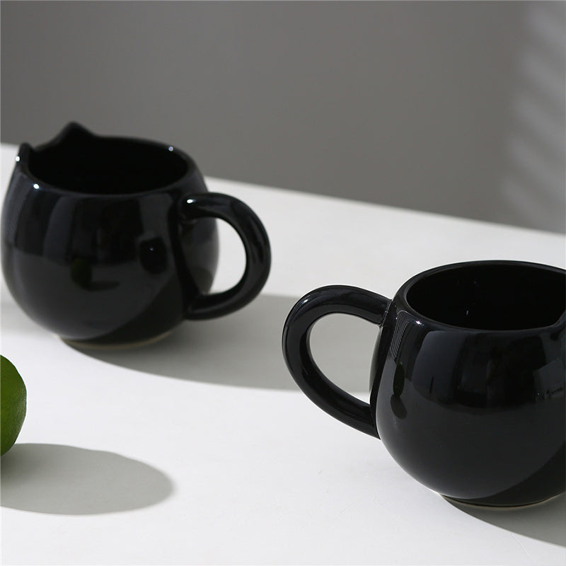 Adorable hand - painted cat - shaped ceramic mug, perfect for coffee or tea. - V.I.P Digital Presence