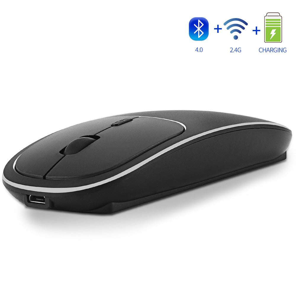 Aluminum alloy dual-mode wireless Bluetooth mouse rechargeable silent infinite computer accessories - V.I.P Digital Presence