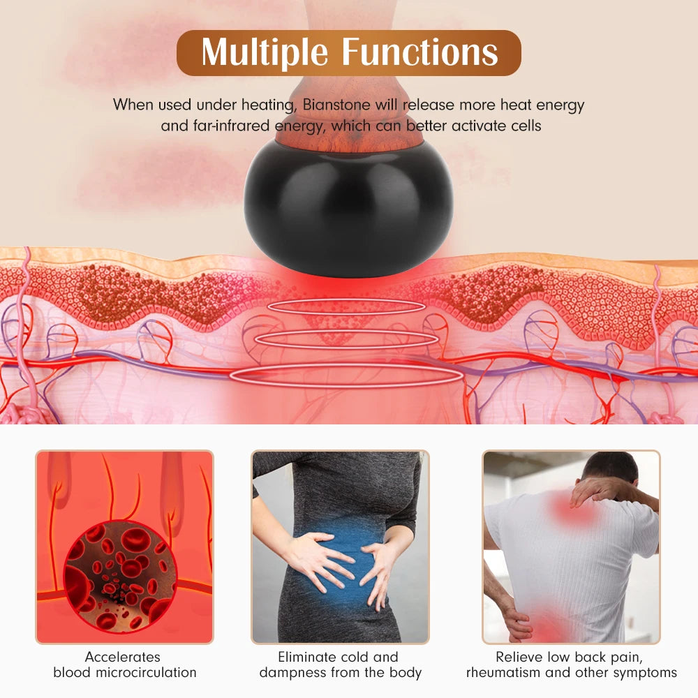 PASTSKY Hot Stone Electric Gua Sha Massager Bian Stone Guasha Tool Skin Scraping Back Face Massage Body Warm Moxibustion Therapy - V.I.P Digital Presence