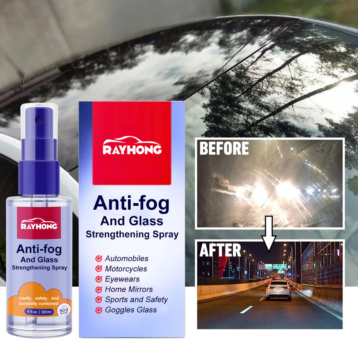 Anti-Fog Spray, Car Windscreens Long-Lasting Anti-Fog Anti-Rain And Cleaning Spray - V.I.P Digital Presence