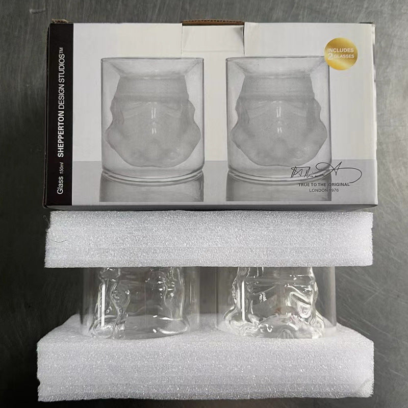 High borosilicate heat-resistant and cold resistant glass wine bottle Star Wars White Soldier glass wine bottle creative decanter liquor dispenser - V.I.P Digital Presence