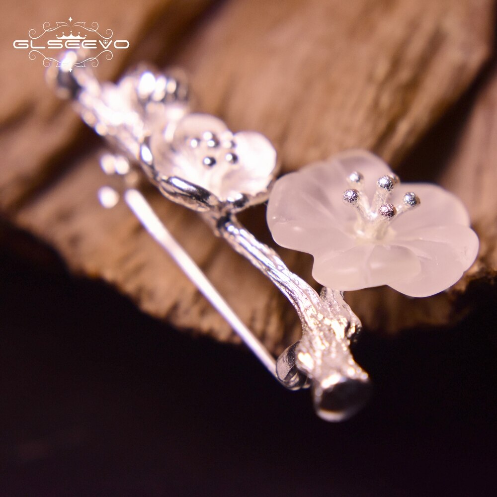 GLSEEVO 925 Sterling Silver Wedding Crystal Flower Brooch High Quality For Women Tree Brooches Mujer Handmade Jewelry - V.I.P Digital Presence