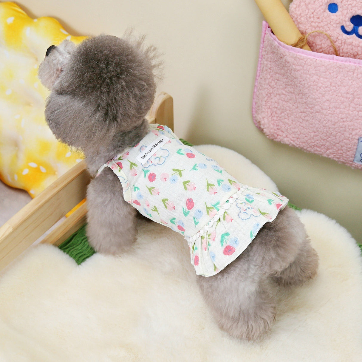 Puppy costume Teddy Schnauzer peach heart gauze skirt - V.I.P Digital Presence