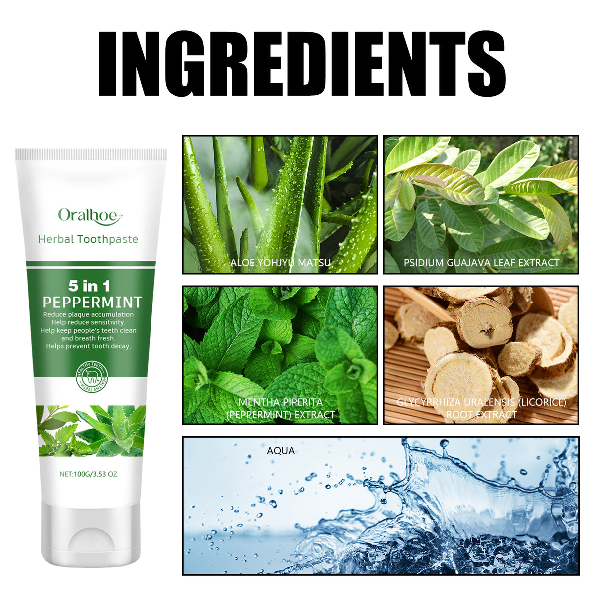 Aloe Whitening Toothpaste Cleans Mouth, Removes Odor, Freshens Breath, Removes Stains, Brighens Teeth And Beautifies Teeth - V.I.P Digital Presence