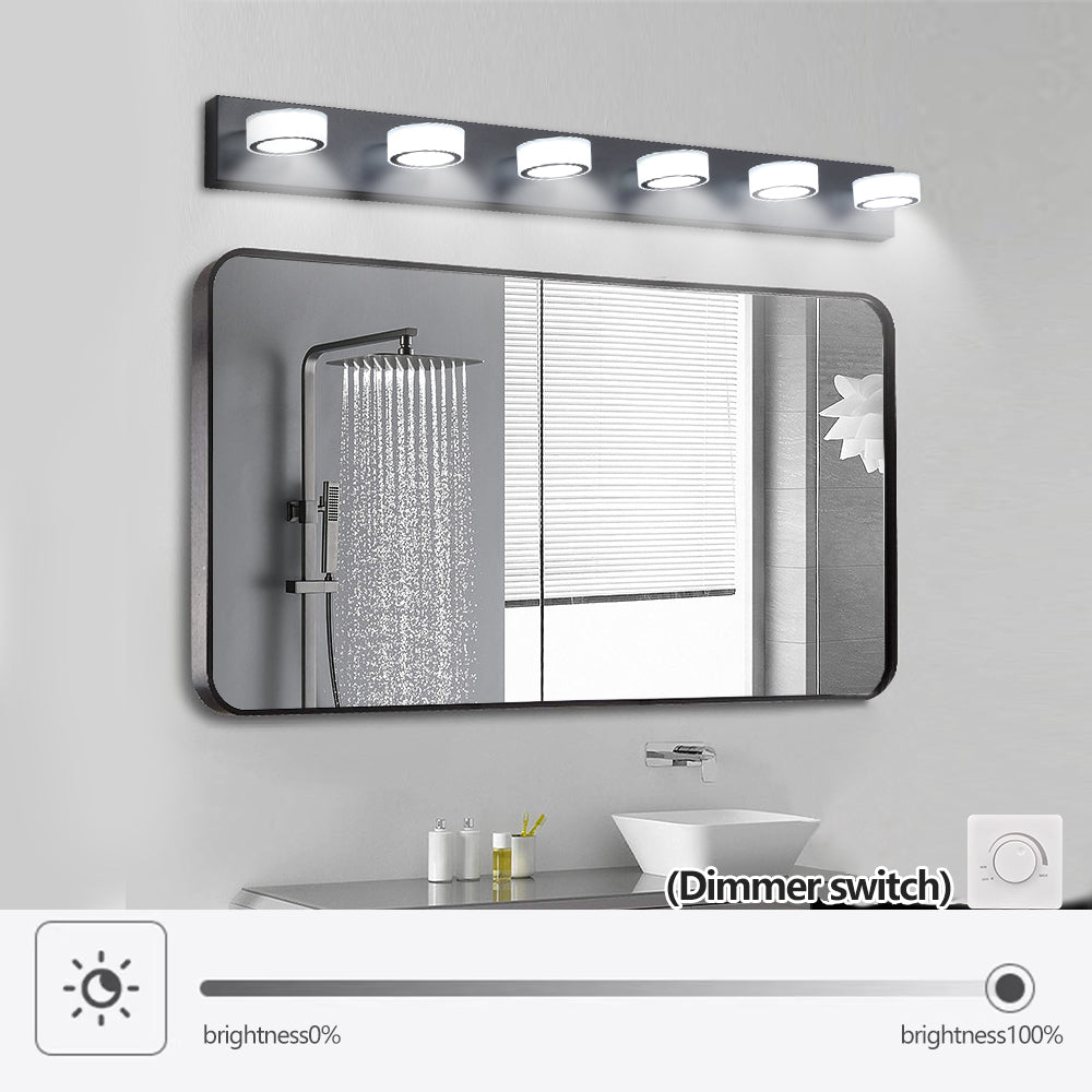 LED Modern Black 6-Light Vanity Lights Fixtures Over Mirror Bath Wall Lighting - V.I.P Digital Presence