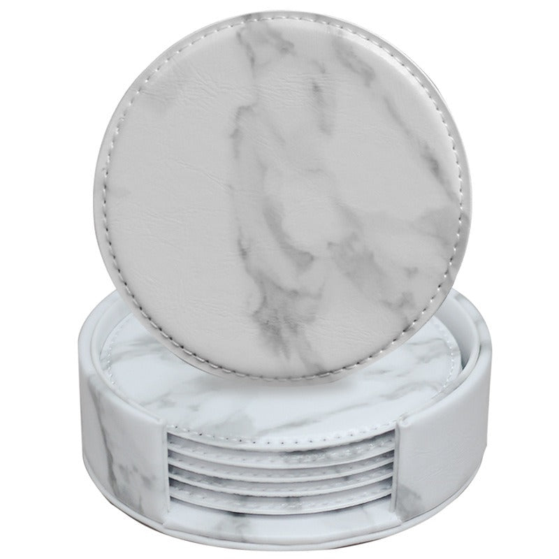 Creative PU leather coaster Exquisite insulated tea water cushion Square leather coaster - V.I.P Digital Presence