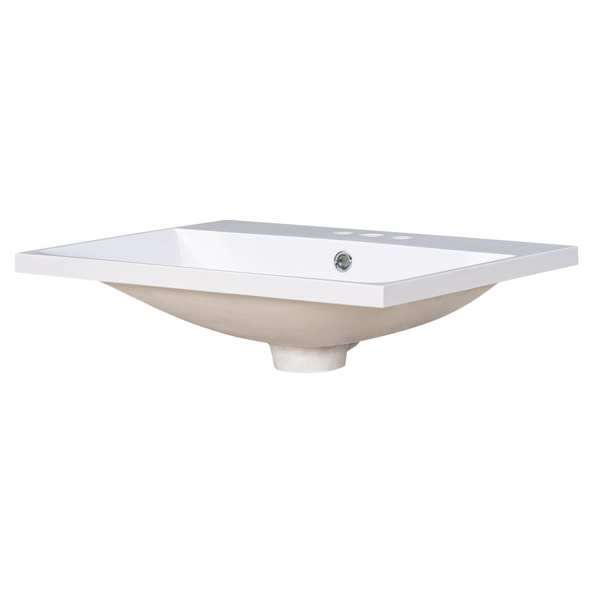 24" Bathroom Vanity Top Only White Basin 3-Faucet Holes 4" Faucet Available Ceramic - V.I.P Digital Presence