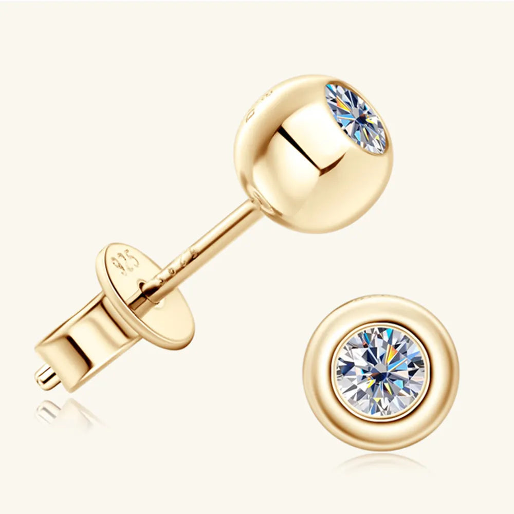 Moissanite 925 Sterling Silver Stud Earrings - V.I.P Digital Presence