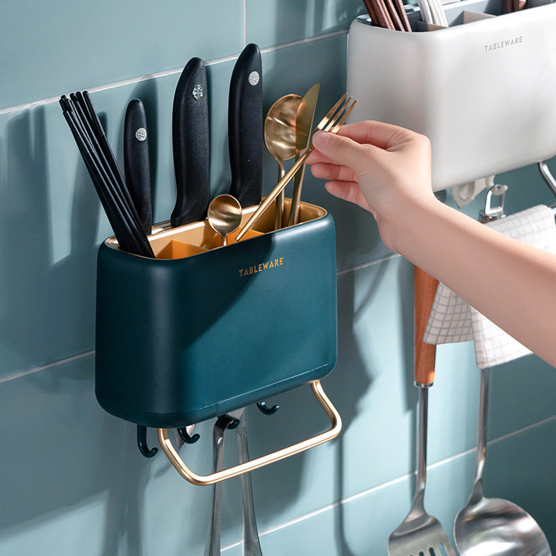 Wall-Mounted Chopsticks Cage Kitchen Chopsticks Multifunctional Storage Basket Storage Rack - V.I.P Digital Presence