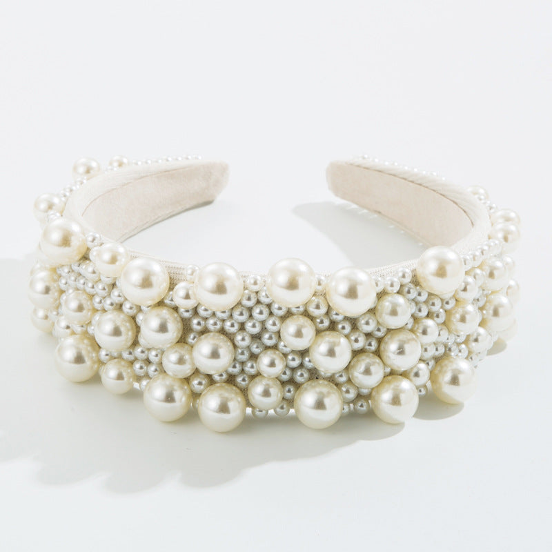 New Heavy Industry Pearl Hair Ornament Women's Wide brim Korean version Net Red Washing Head Band Hair Ornament - V.I.P Digital Presence