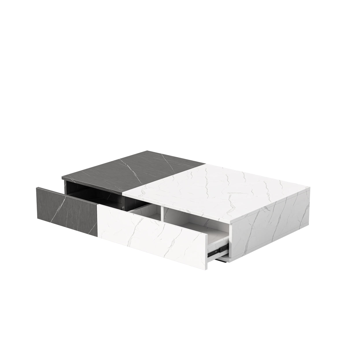 Modern style black and white coffee table with two storage spaces - V.I.P Digital Presence