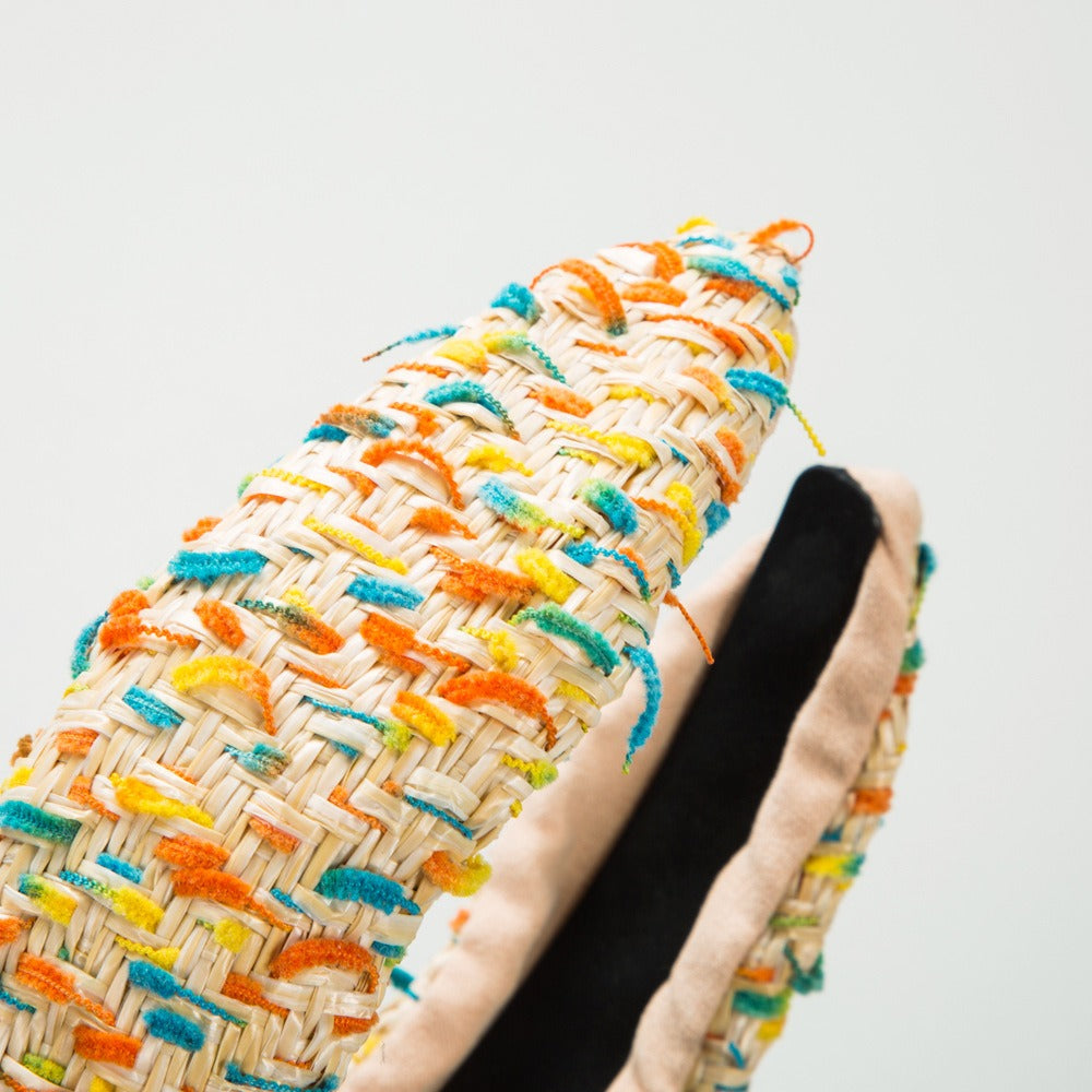 Weaving candy colored flower headband with simple knotting and wide edge headband - V.I.P Digital Presence