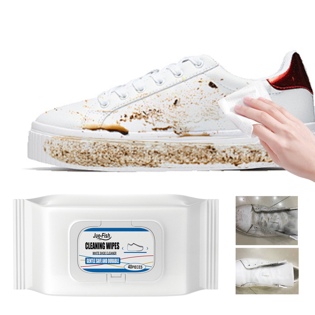 Small White Shoe Cleaning Wipes, Sports Shoes Wash Free Decontamination One Wipe White Portable Cleaning Wipes - V.I.P Digital Presence