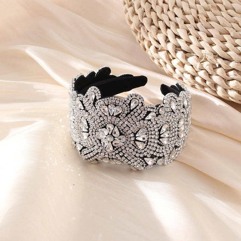 Full Sky Star Glass Diamond Wide Edge Vintage Hair Hoop - V.I.P Digital Presence