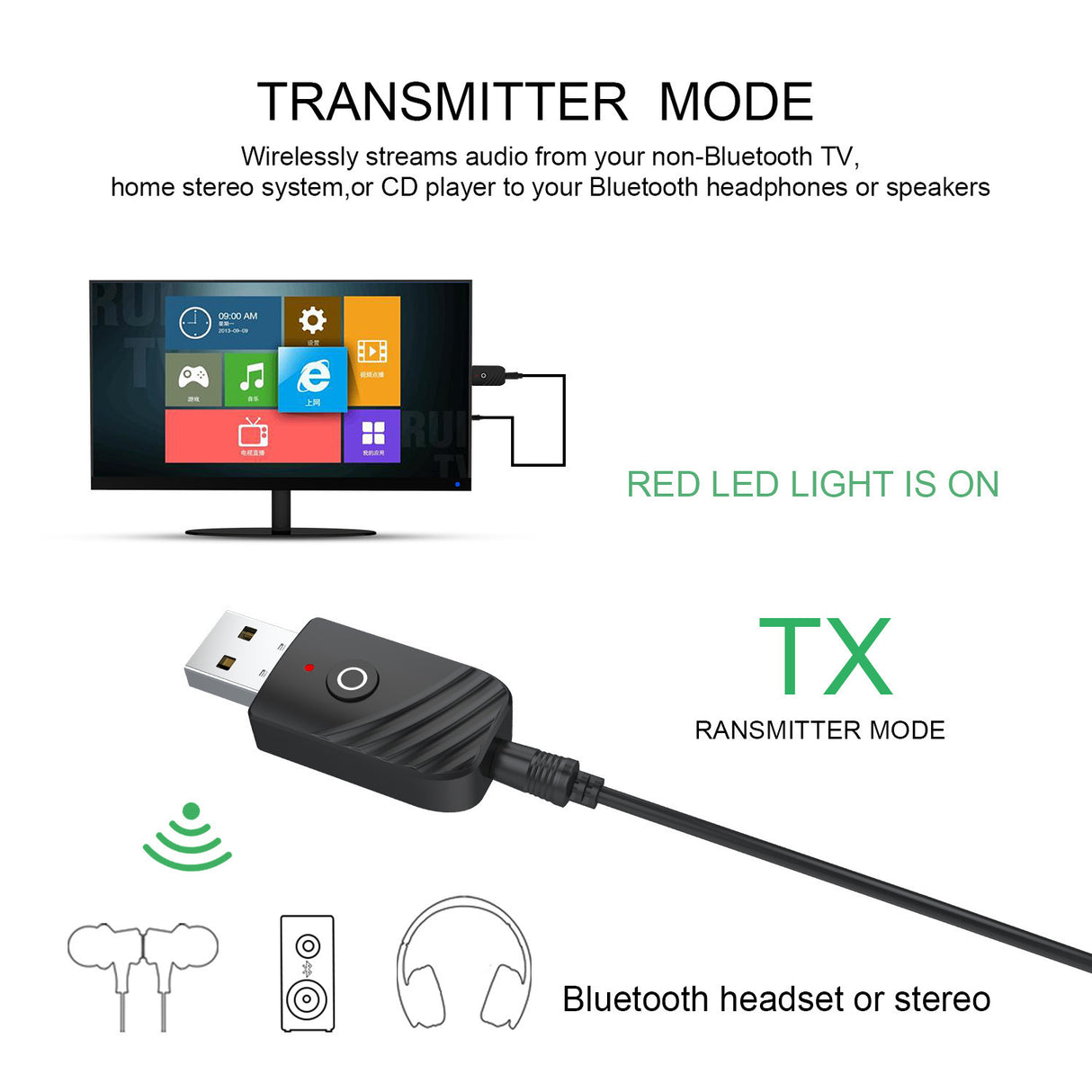 New 5.0 Bluetooth Audio Receiver Transmitter Three in One USB Adapter TV Computer Car SY319 - V.I.P Digital Presence