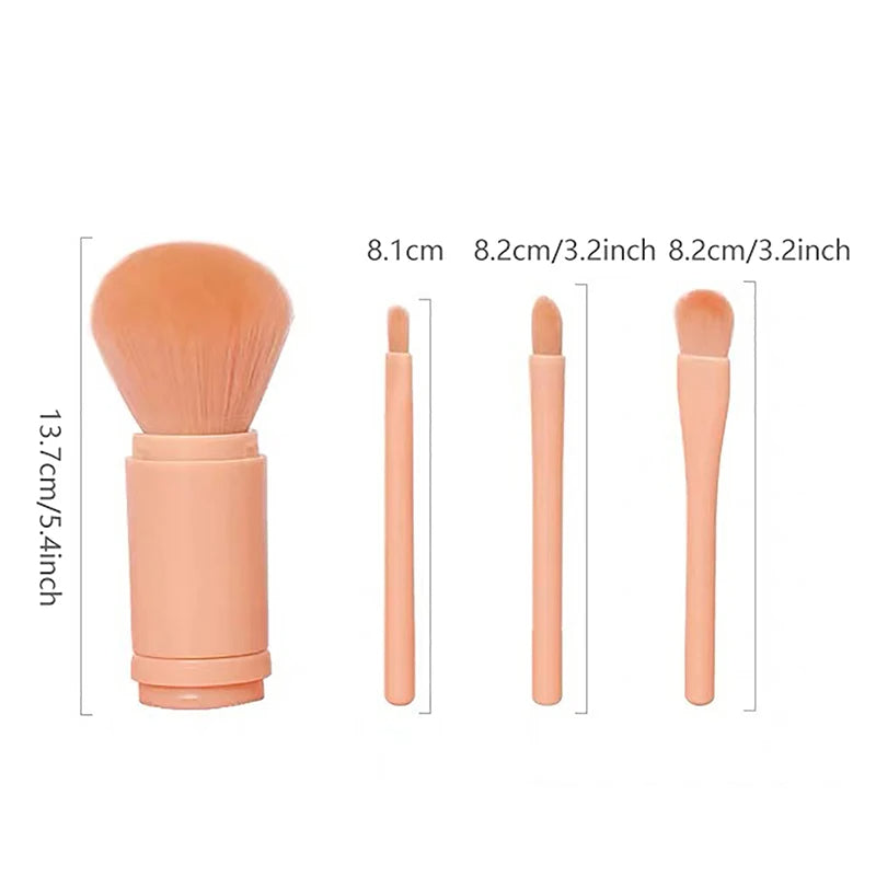 4 In 1 Telescopic Makeup Brush Portable Travel Makeup Brushes Set Eyeshadow Loose Powder Mini Makeup Brush Beauty Tools - V.I.P Digital Presence