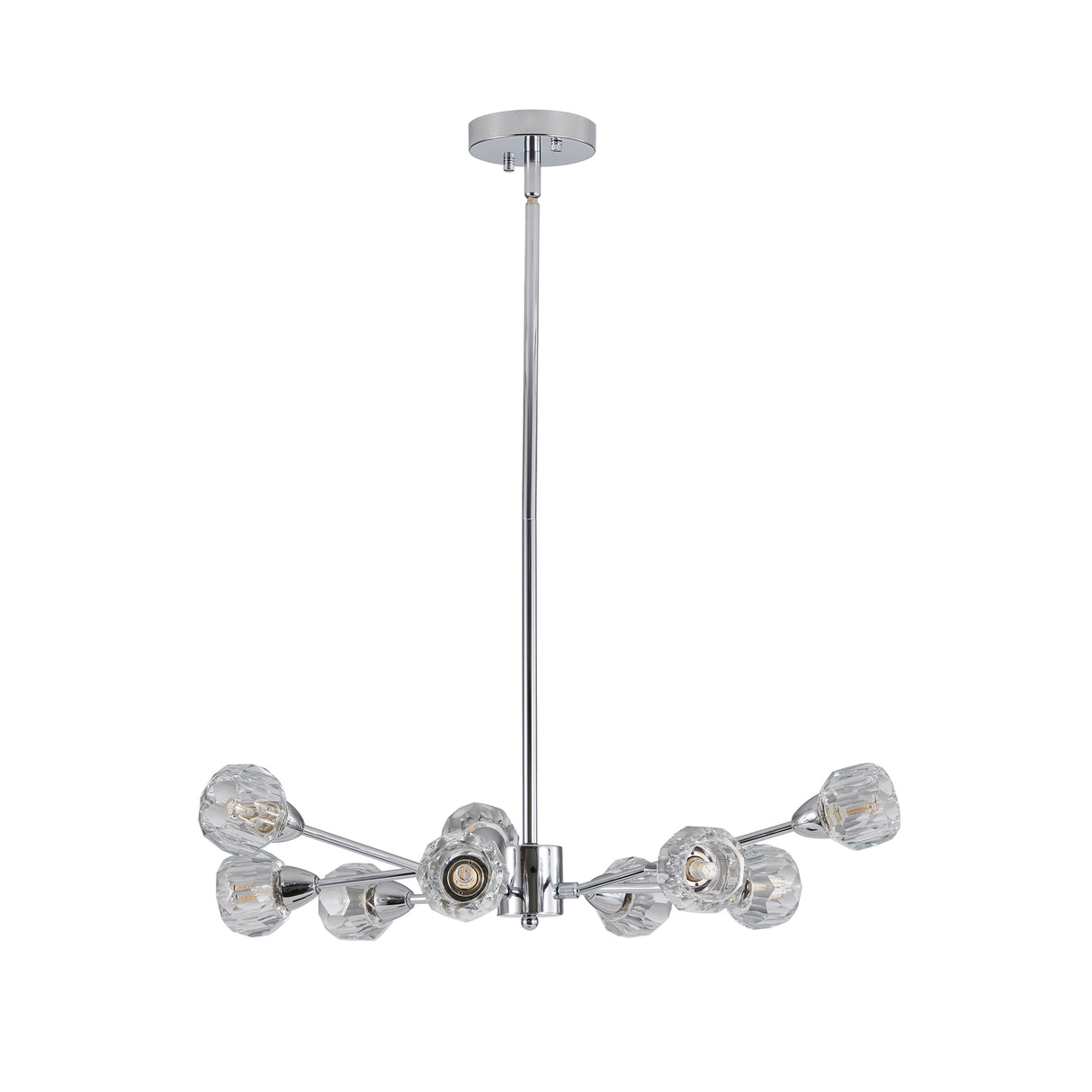 Modern Crystal Chandeliers, 9 Lights Chrome Chandelier for Living Room Bedroom (Bulbs Not Included) - V.I.P Digital Presence