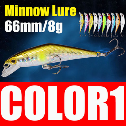 AFISHLURE Bass Wobblers Trout Fishing Lure 66mm/8g Minnow Hard Baits Iscas Artificial Pesca Leurre