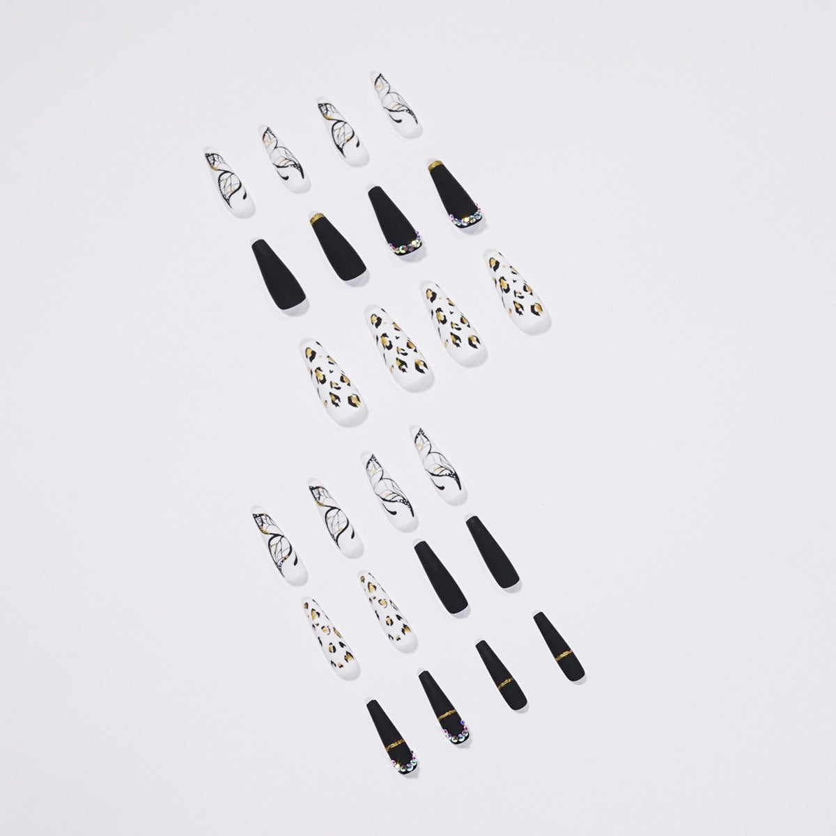 Butterfly Wearing Leopard-Print Nail Piece Scrub Manicure Wearing Nail Patch With Drill Nail Patch - V.I.P Digital Presence