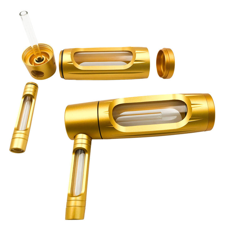 Portable metal smoking pipe with 155mm glass bowls, for dry tobacco & herb, hookah shisha pipe accessories. - V.I.P Digital Presence