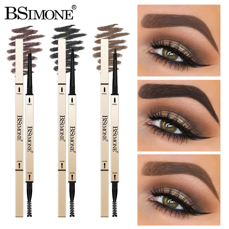 Natural Long-Lasting Waterproof Non-Fading Very Fine Three-Dimensional Not Easy To Smudge Double-Ended Small Gold Bar Eyebrow Pencil - V.I.P Digital Presence