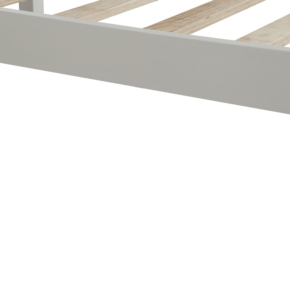 Platform Bed Frame with Headboard Wood Slat Support No Box Spring Needed Full White