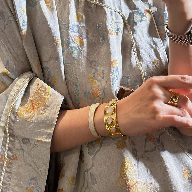 Classic crystal cashemire water drop open bracelet versatile advanced ins - V.I.P Digital Presence