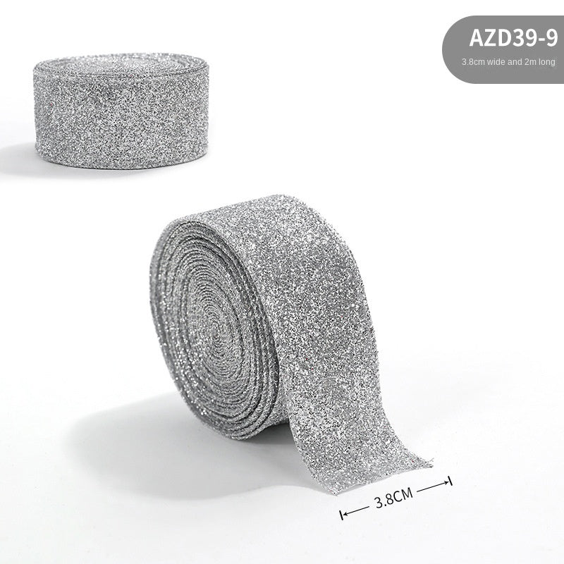 New Gold Onion Cloth Christmas Ribbon Gold Powder Decorative Bow Material Christmas Wire Edge Weaving Ribbon Decoration - V.I.P Digital Presence