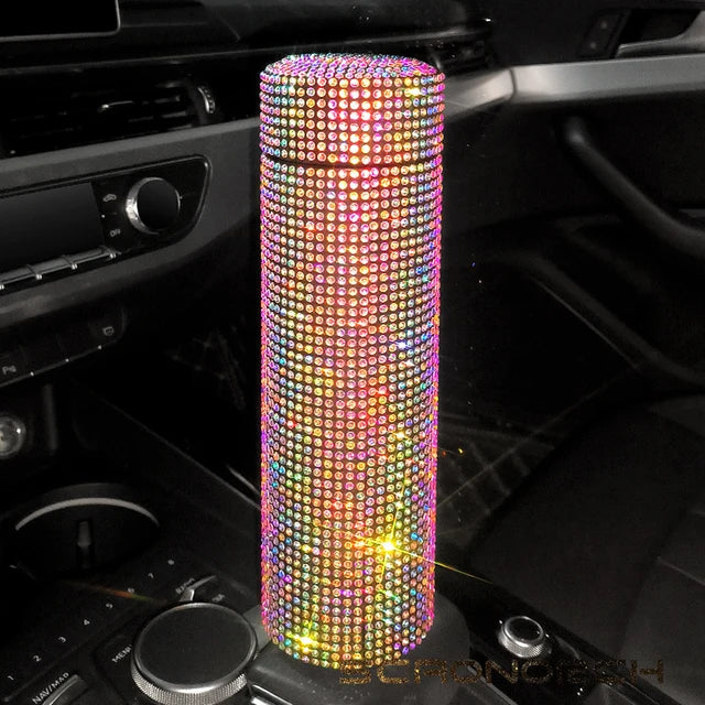 Bling Rhinestone Thermos Bottle Insulated Double Wall Stainless Steel Water Bottle Coffee Travel Car Coffee Mug Cup Vacuum Flask - V.I.P Digital Presence