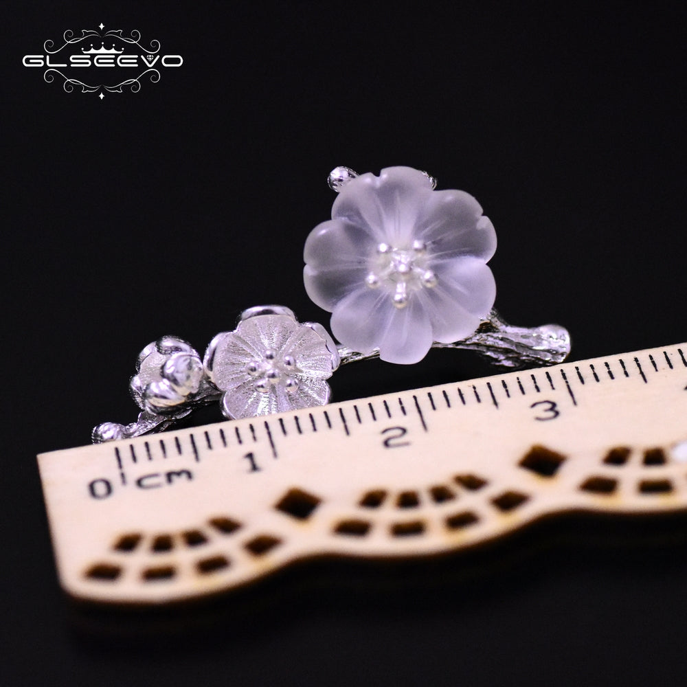 GLSEEVO 925 Sterling Silver Wedding Crystal Flower Brooch High Quality For Women Tree Brooches Mujer Handmade Jewelry - V.I.P Digital Presence