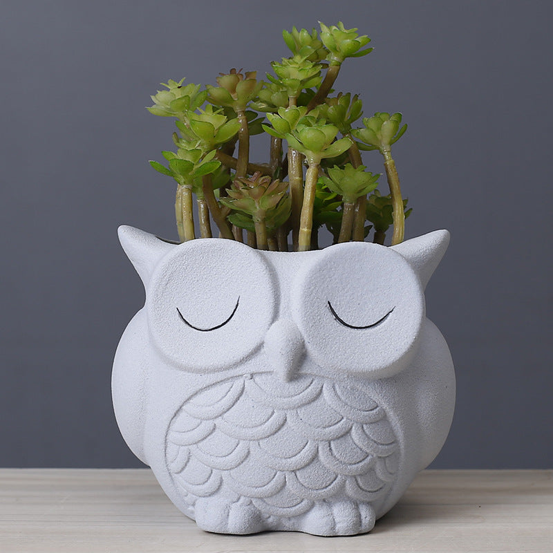 Flower pot ceramic indoor creative simple desktop small animal flower ornaments - V.I.P Digital Presence
