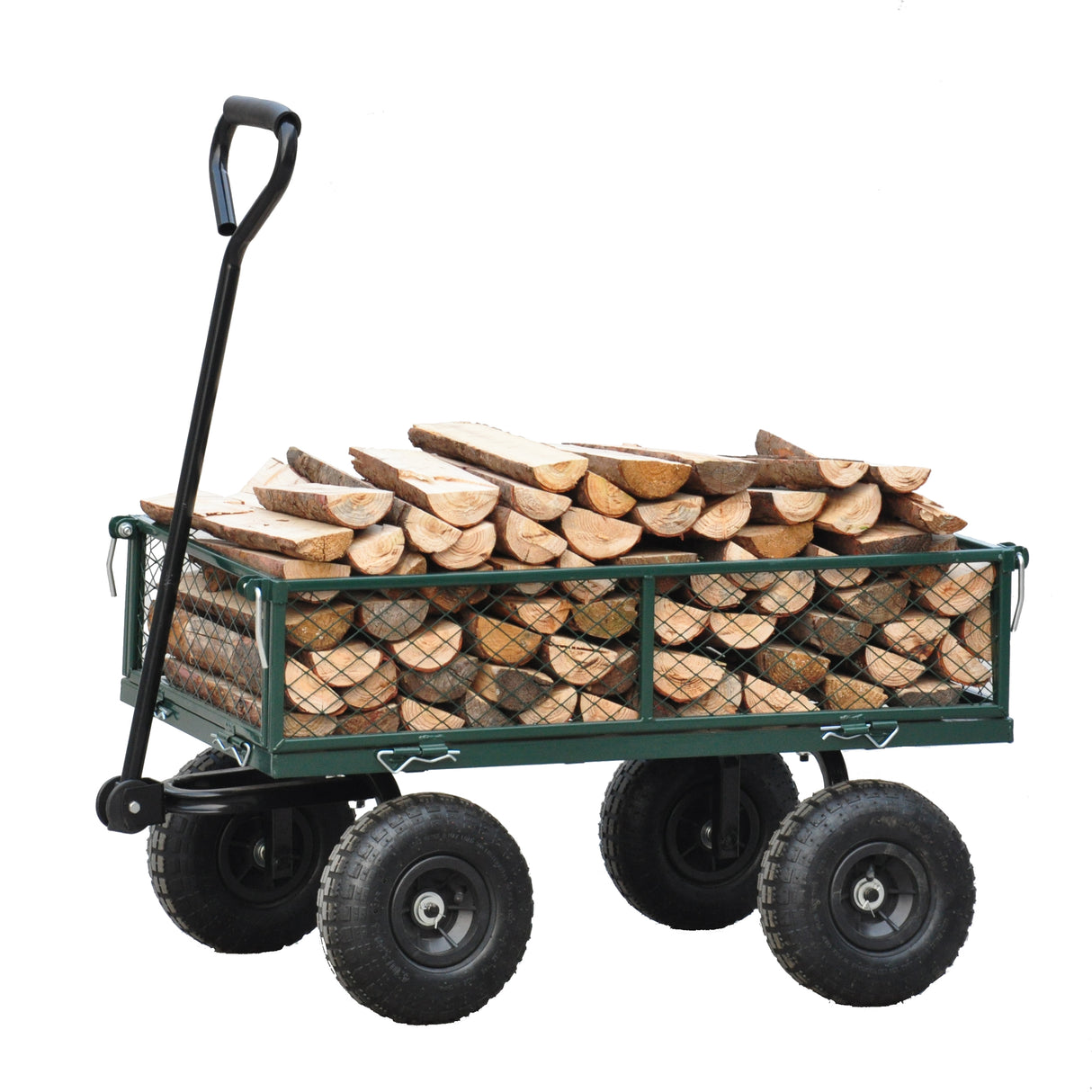 Wagon Cart Garden cart trucks make it easier to transport firewood (green) - V.I.P Digital Presence
