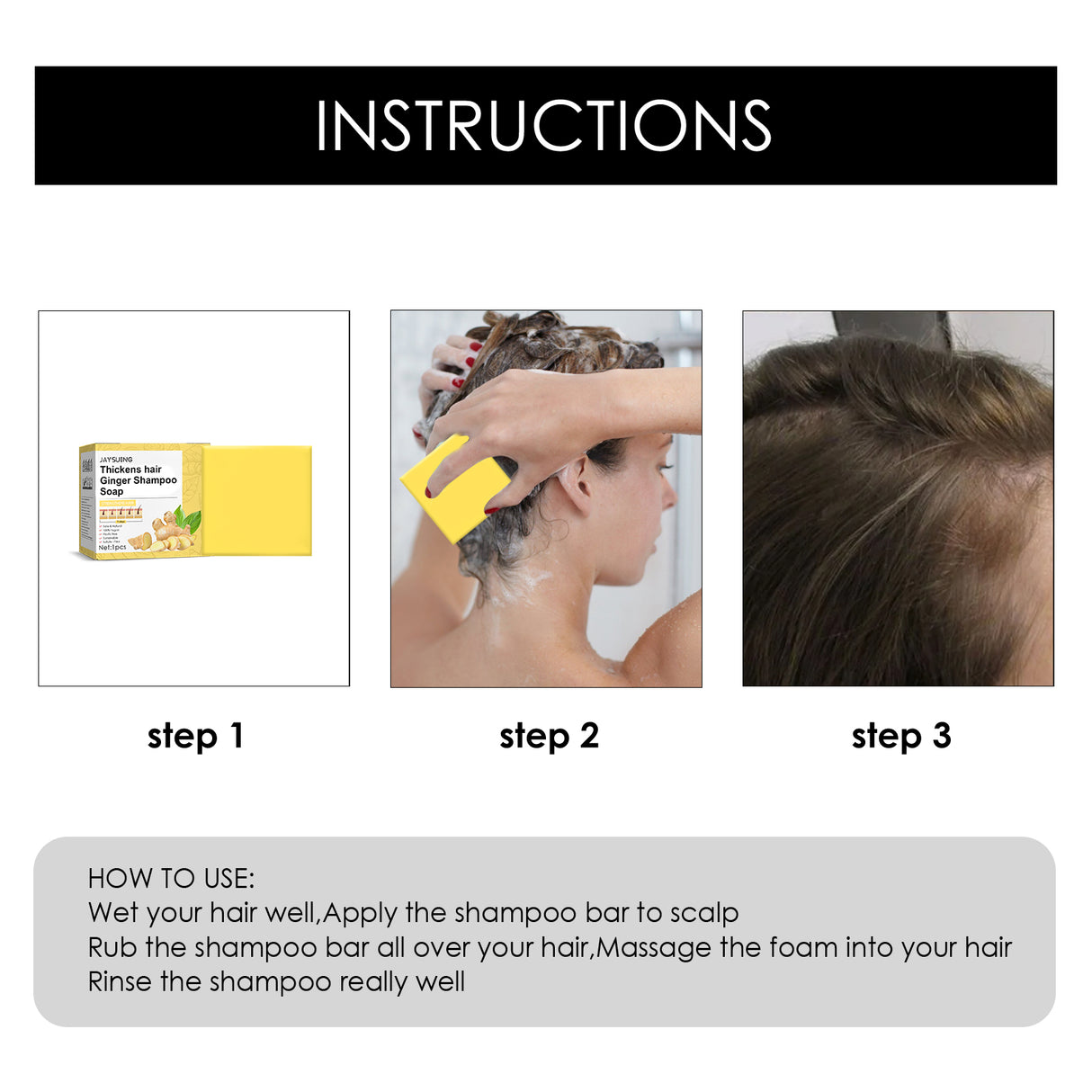 Ginger Dense Hair Soap, Moisturizes Hair Ends And Roots Cleansing Scalp Hair Care Shampoo Soap - V.I.P Digital Presence