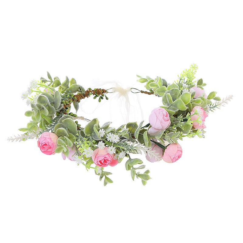 Forest style bride and bridesmaid flower wreath headband seaside vacation wreath headband - V.I.P Digital Presence