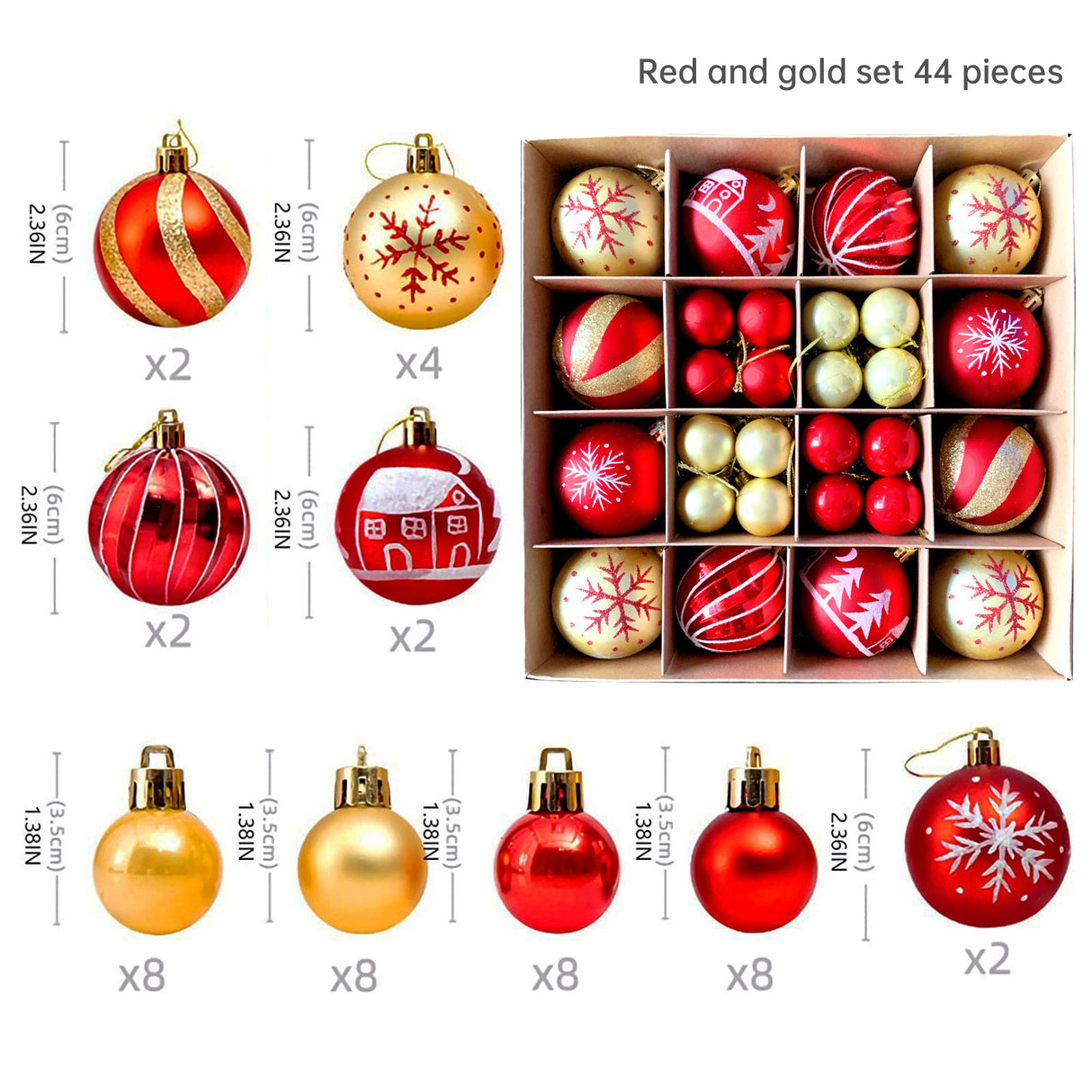 Christmas decoration 6cm electroplated ball plastic ball special-shaped painted Christmas ball gift Christmas tree pendant - V.I.P Digital Presence