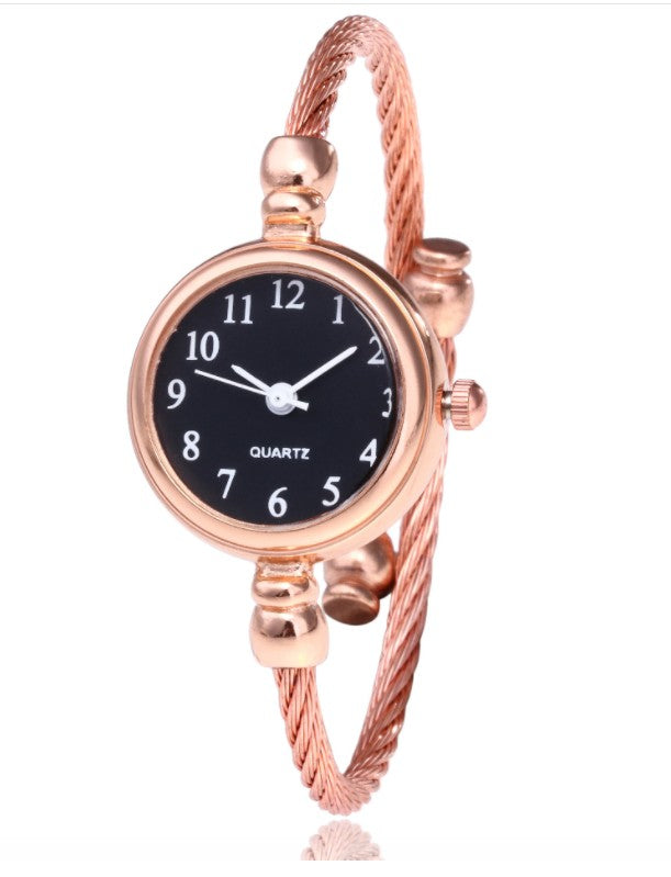 Women's Watches Bracelet Style Opening Simple Retro Art Fashion Watches Women's Fashion Quartz Watch Relogio Feminino(Rose gold belt) - V.I.P Digital Presence