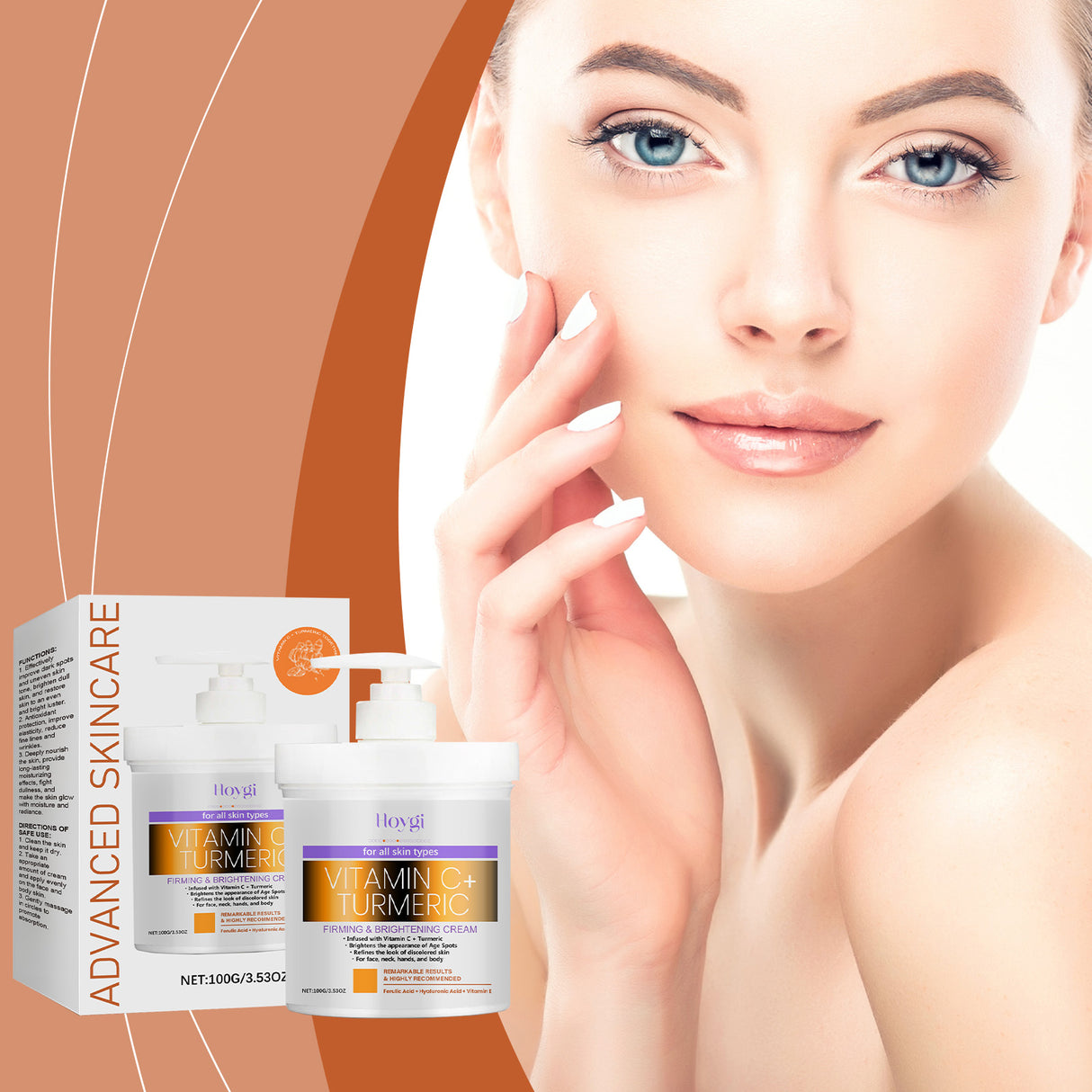 Turmeric Vitamin C Firming And Brightening Cream Hydrates, Moisturizes, Nourishes And Moisturizes Skin And Beautifying Body Cream